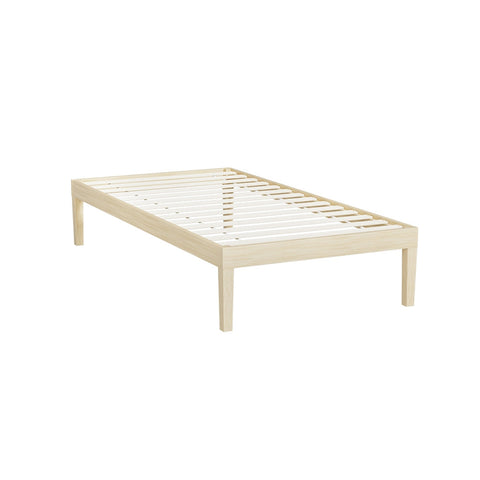 Artiss Bed Frame Single Size Wooden Base Mattress Platform Timber Pine BRUNO Chez Guru