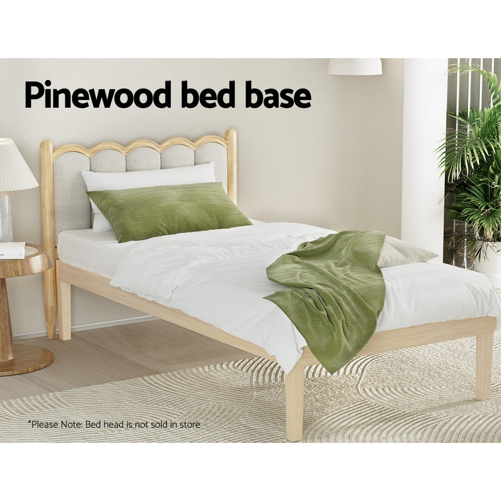 Artiss Bed Frame Single Size Wooden Base Mattress Platform Timber Pine BRUNO Chez Guru