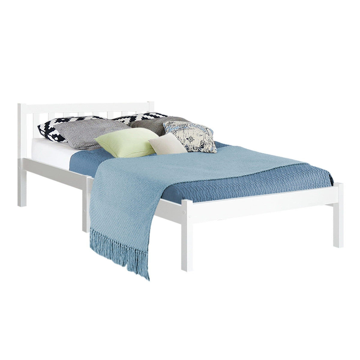 Artiss Bed Frame King Single Size Wooden White SOFIE Chez Guru