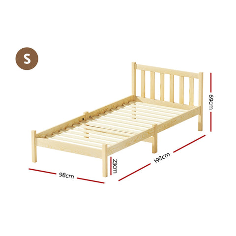 Artiss Bed Frame Single Size Wooden Oak SOFIE Chez Guru