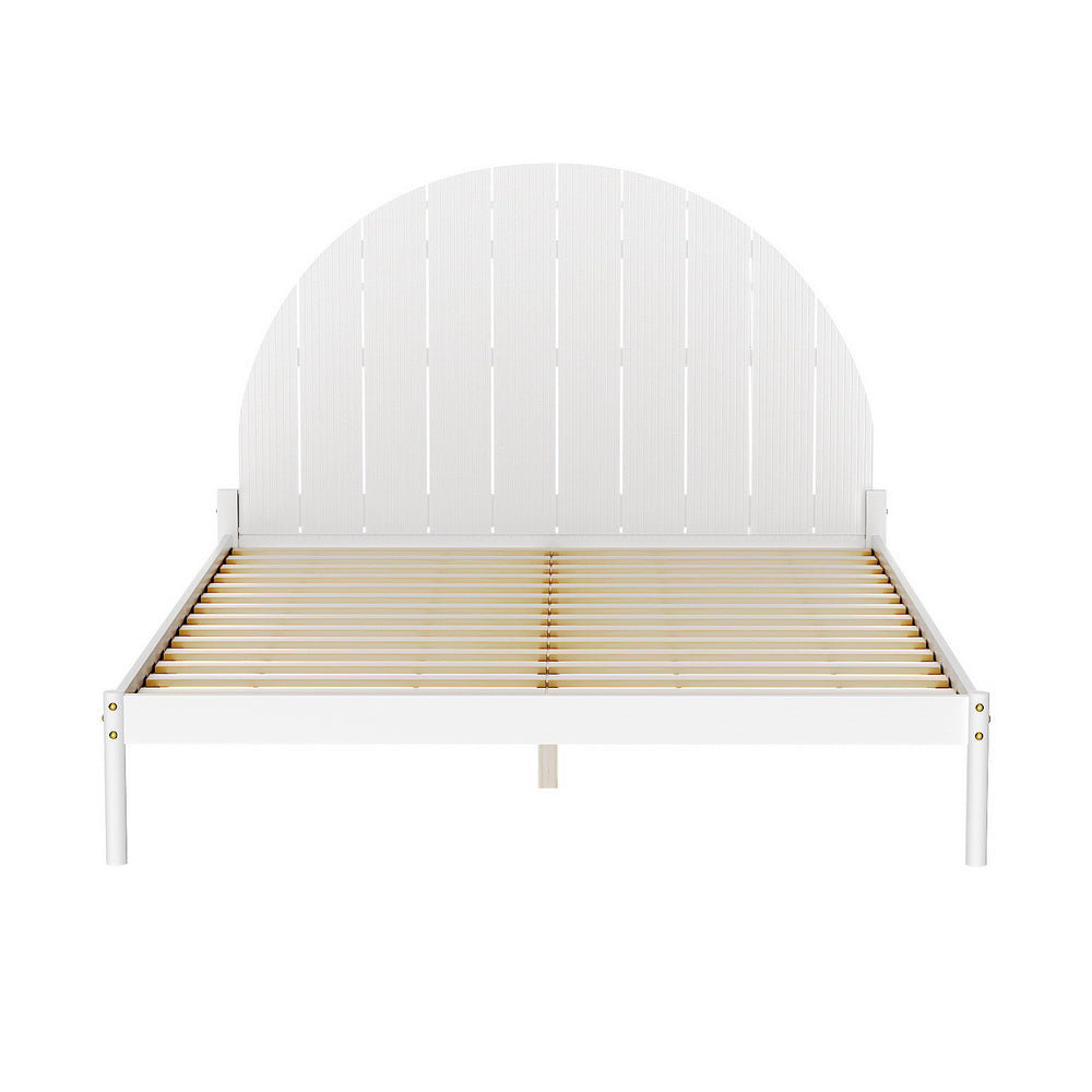 Artiss Bed Frame Queen Size Wooden White DALY Chez Guru