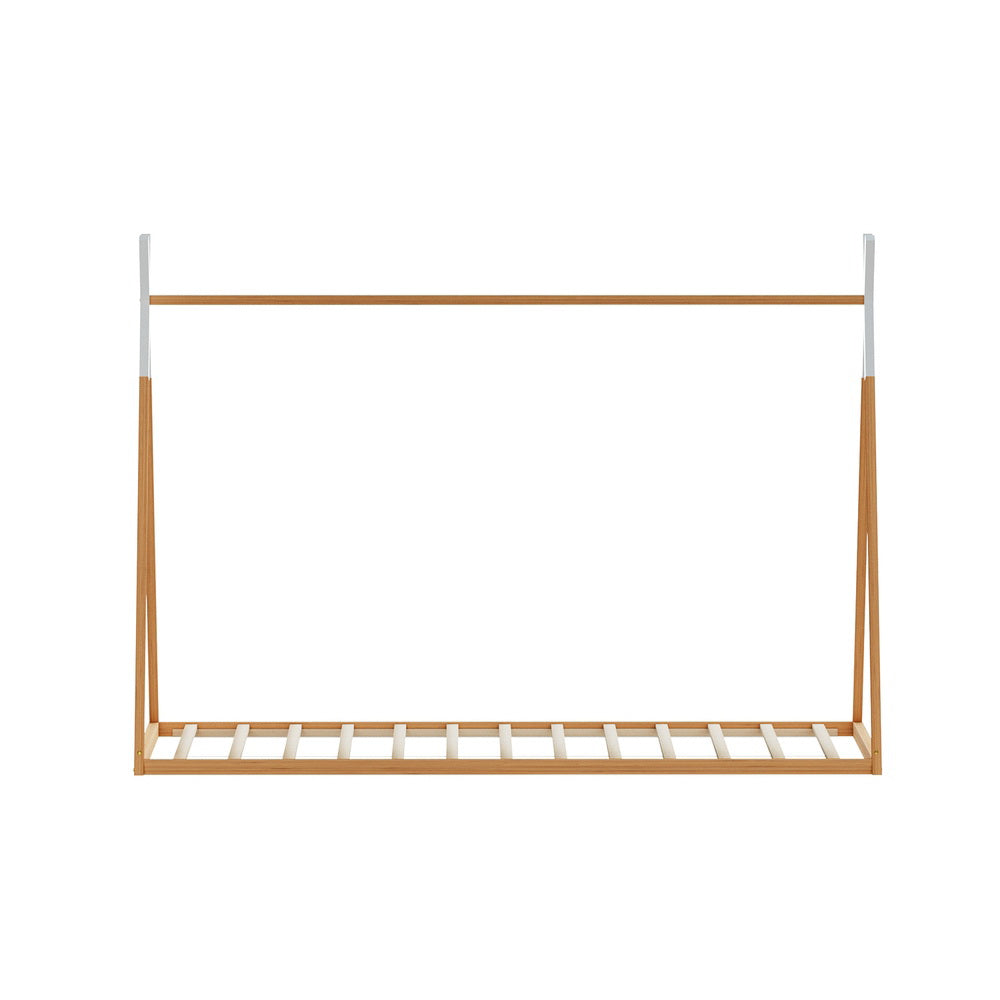 Artiss Bed Frame Wooden Kids House Single Frame Oak ENID Chez Guru