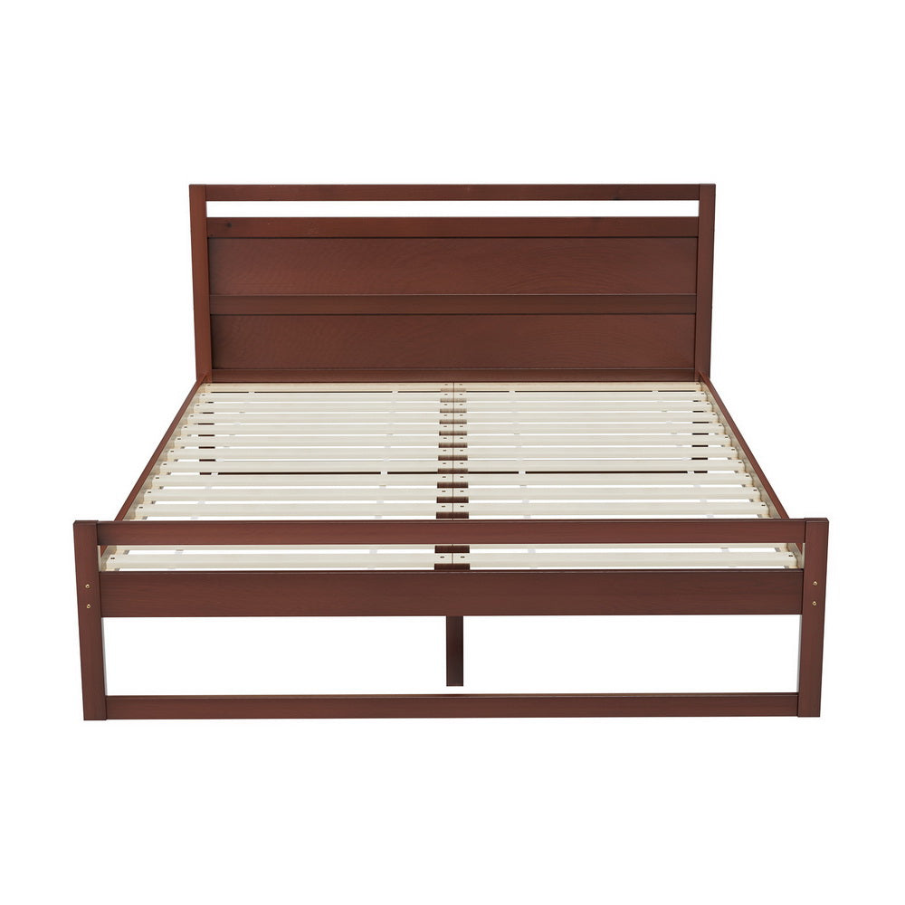 Artiss Bed Frame Double Size Wooden Walnut WITTON Chez Guru