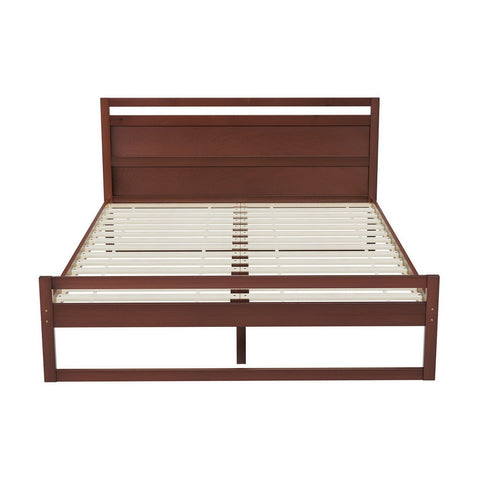 Artiss Bed Frame Double Size Wooden Walnut WITTON Chez Guru