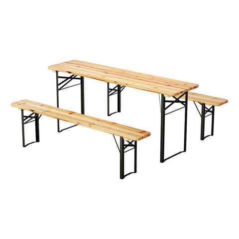 Gardeon 3 PCS Outdoor Furniture Dining Set Lounge Setting Patio Wooden Bench Chez Guru