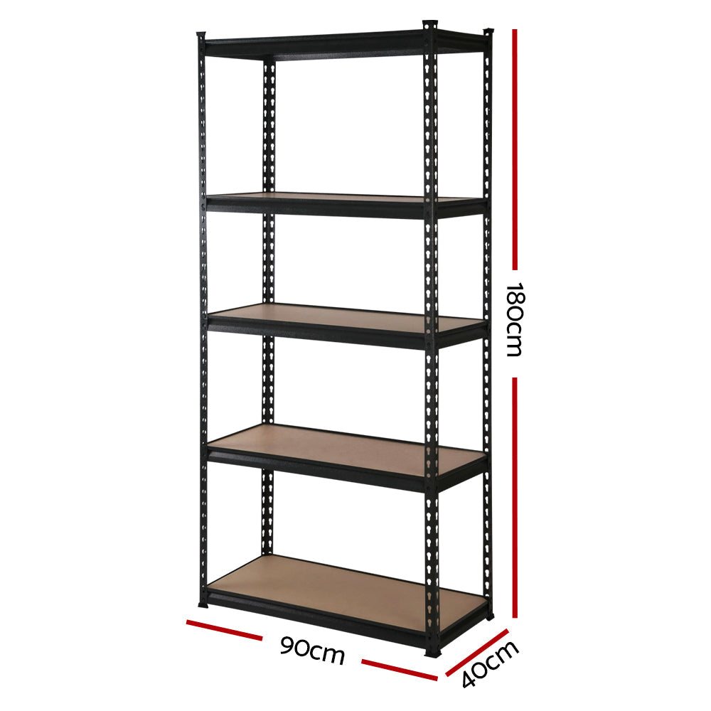 Giantz 4x1.8M Garage Shelving Warehouse Rack Pallet Racking Storage Shelve Black Chez Guru