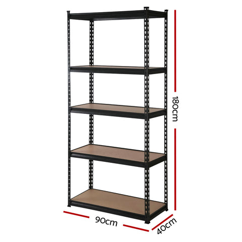 Giantz 4x1.8M Garage Shelving Warehouse Rack Pallet Racking Storage Shelve Black Chez Guru