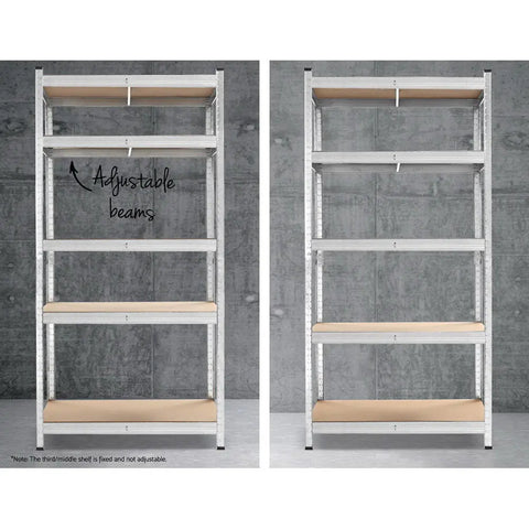 Giantz 1.8M Warehouse Racking Rack Shelving Garage Steel Metal Storage Shelves Silver Chez Guru
