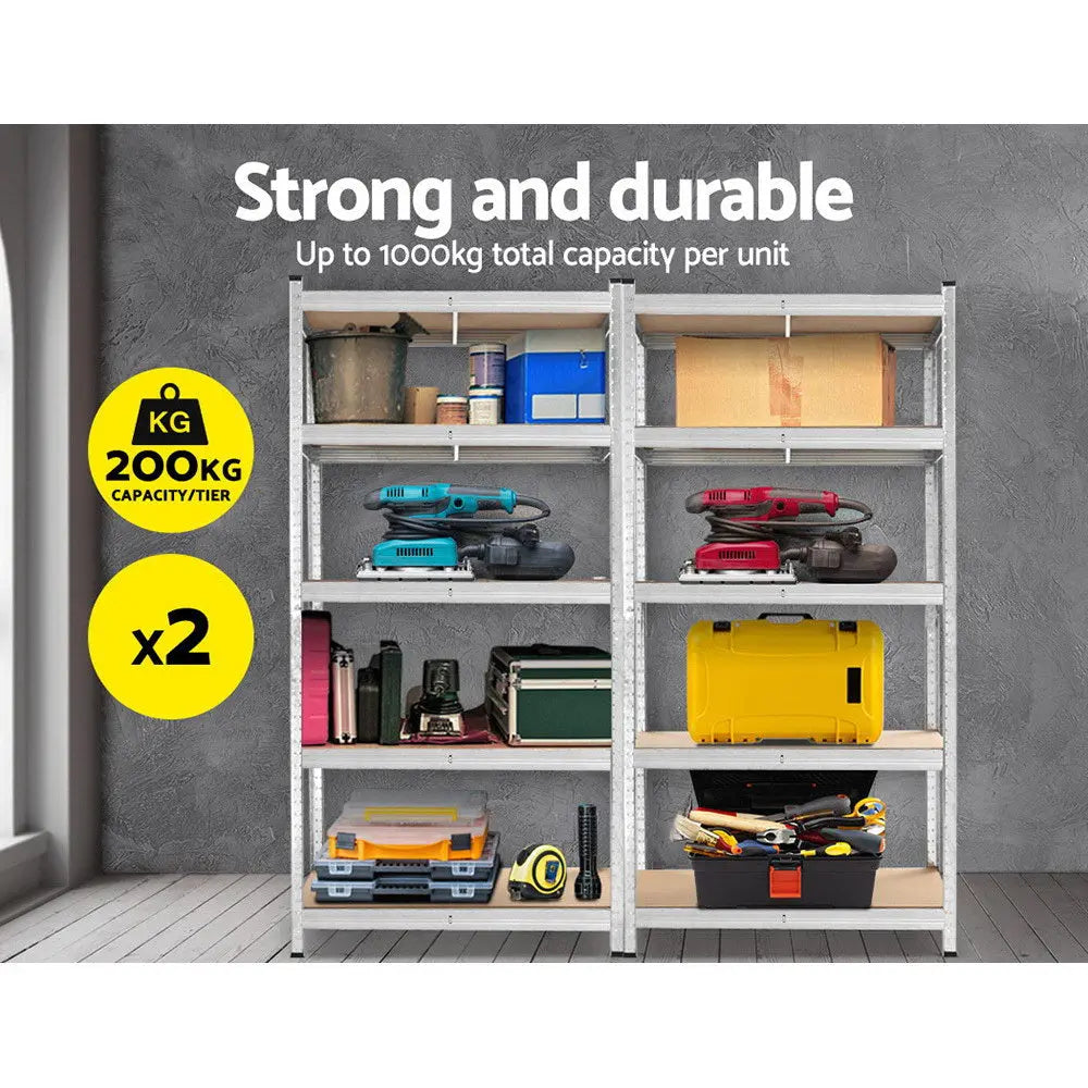 Giantz 2x1.8M Garage Shelving Warehouse Rack Pallet Racking Storage Shelf Silver Chez Guru