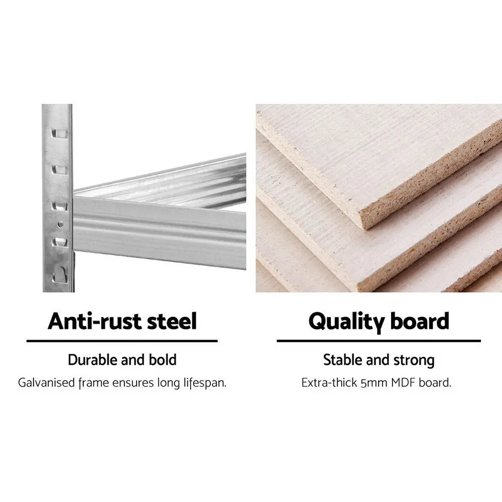 Giantz 2x1.8M Garage Shelving Warehouse Rack Pallet Racking Storage Shelf Silver Chez Guru