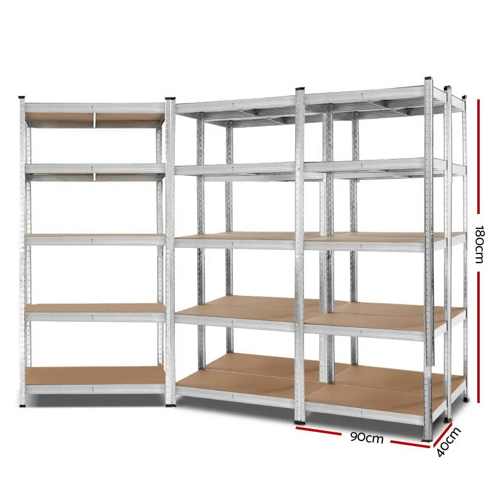 Giantz 5x1.8M Garage Shelving Warehouse Rack Pallet Racking Storage Shelf Silver Chez Guru