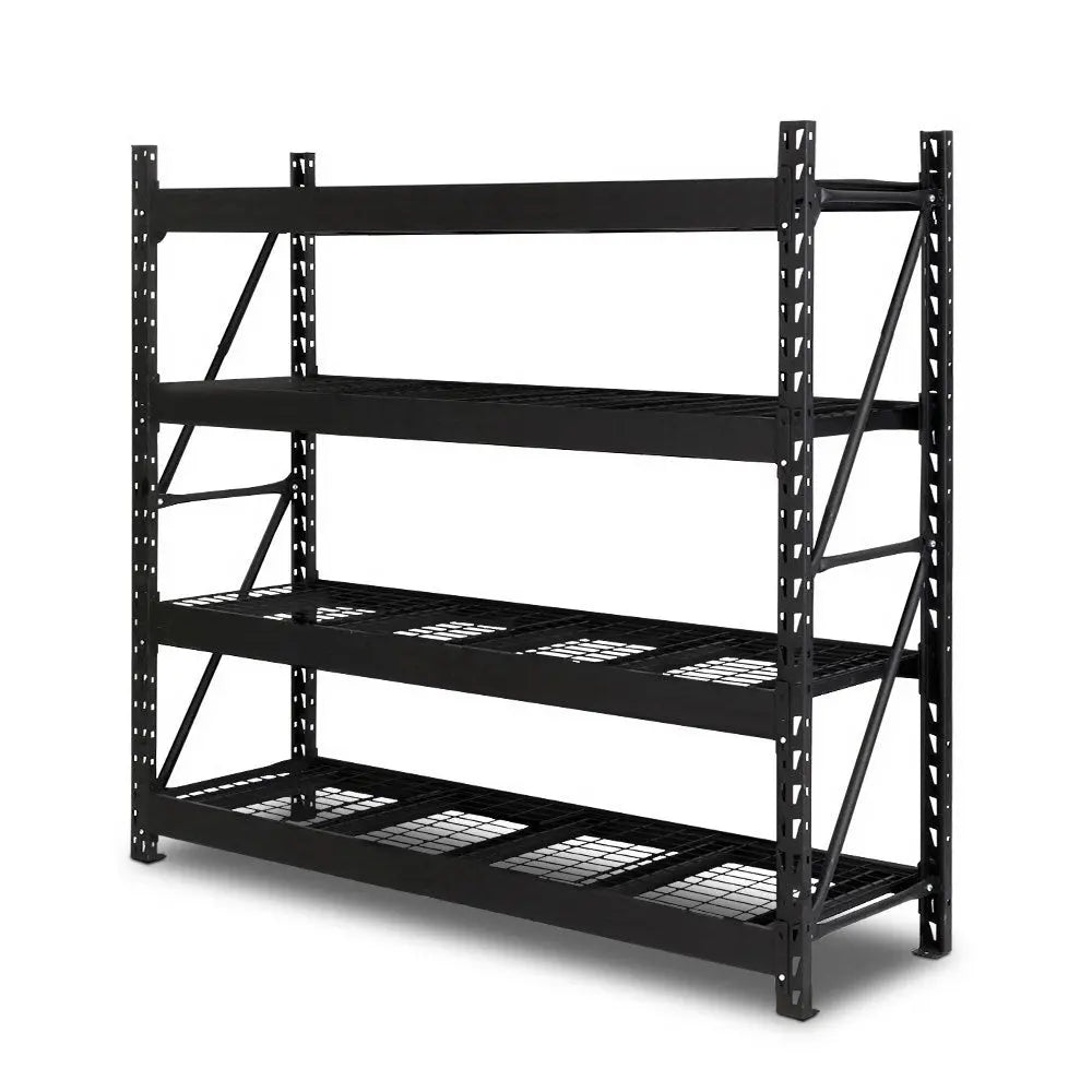 Giantz 2Mx2M Garage Shelving Warehouse Rack Pallet Racking Storage Shelve Black Chez Guru