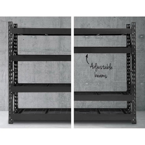 Giantz 2Mx2M Garage Shelving Warehouse Rack Pallet Racking Storage Shelve Black Chez Guru