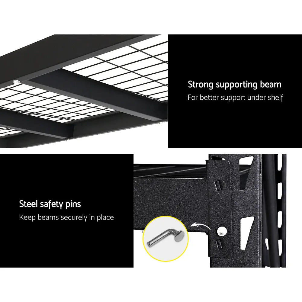 Giantz 4Mx2M Garage Shelving Warehouse Rack Pallet Racking Storage Shelve Black Chez Guru