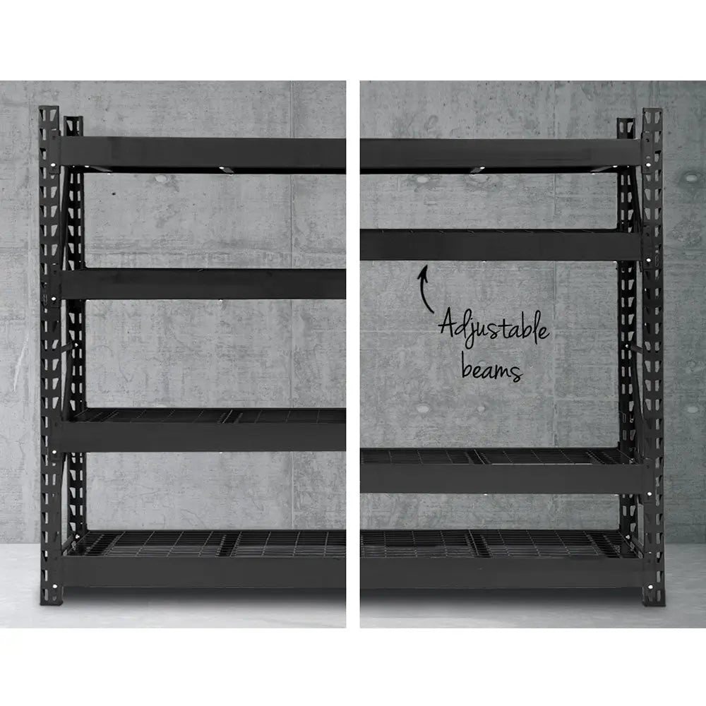 Giantz 4Mx2M Garage Shelving Warehouse Rack Pallet Racking Storage Shelve Black Chez Guru