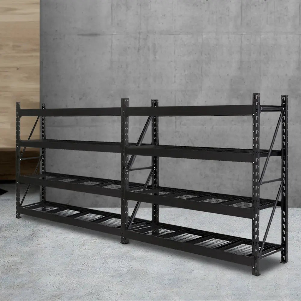 Giantz 4Mx2M Garage Shelving Warehouse Rack Pallet Racking Storage Shelve Black Chez Guru