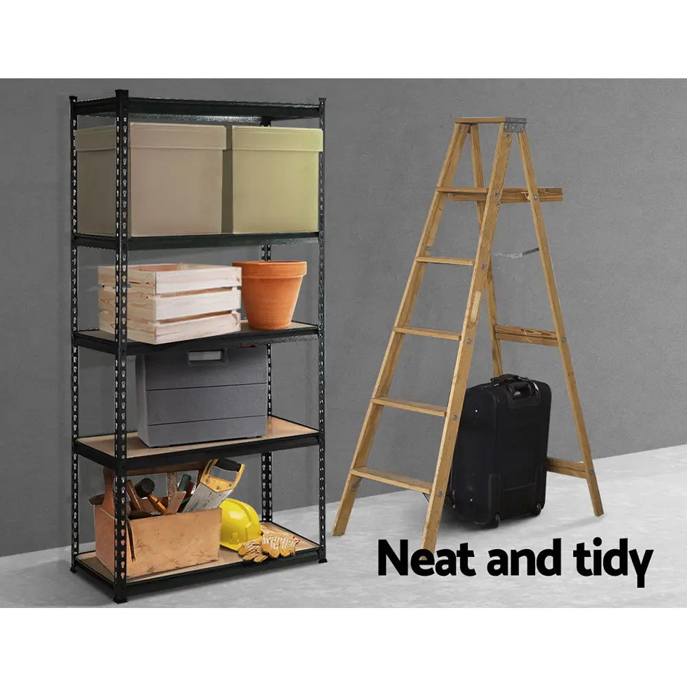 Giantz 1.5M Garage Shelving Warehouse Rack Pallet Racking Storage Shelve Black Chez Guru