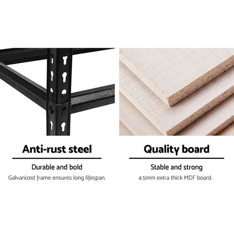 Giantz 1.5M Garage Shelving Warehouse Rack Pallet Racking Storage Shelve Black Chez Guru
