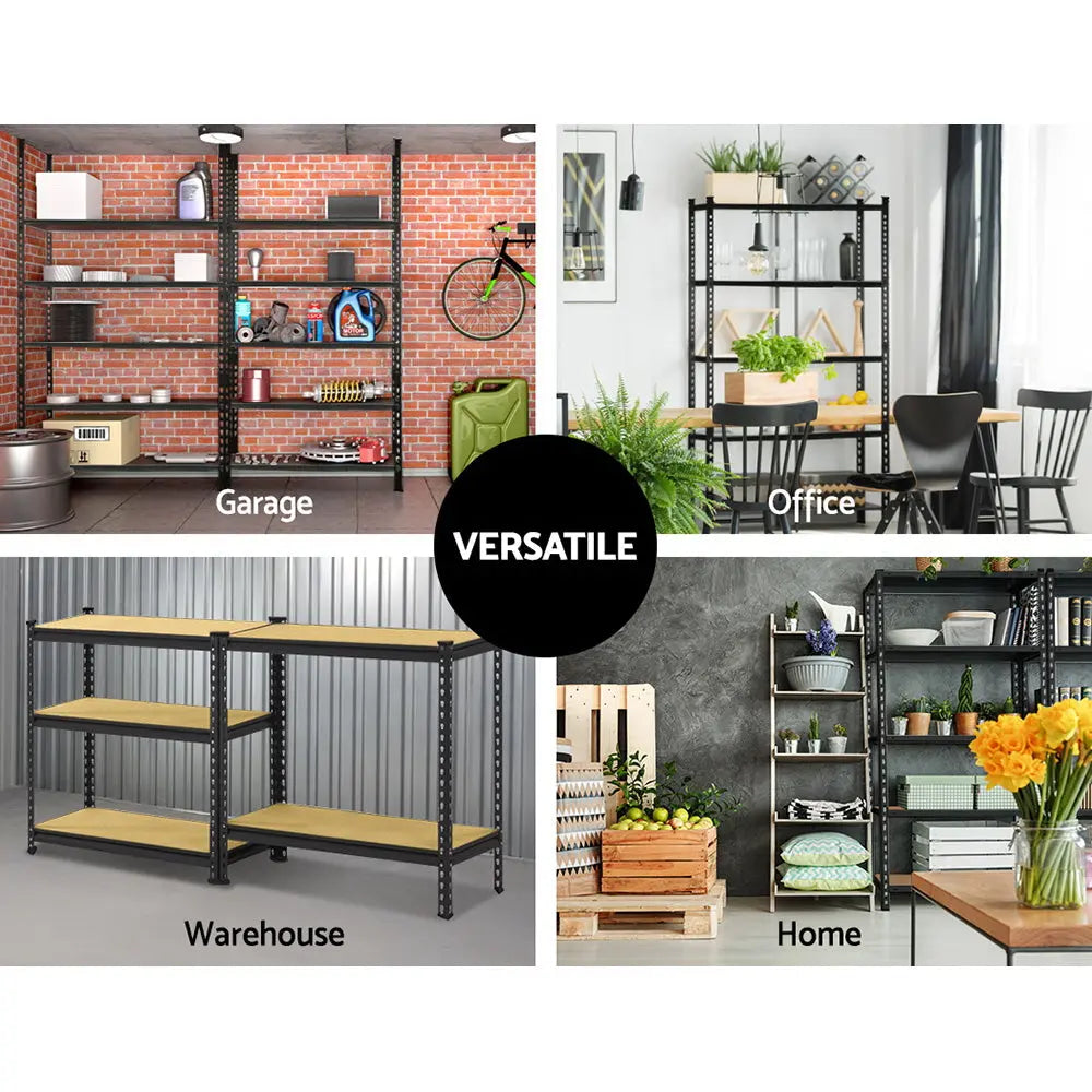 Giantz 1.5M Garage Shelving Warehouse Rack Pallet Racking Storage Shelve Black Chez Guru