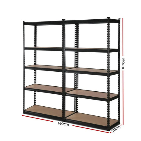 2x1.5M Warehouse Shelving Racking Storage Garage Steel Metal Shelves Rack Chez Guru