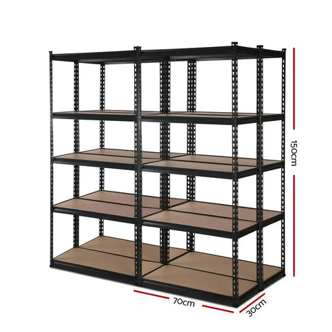 Giantz 4x1.5M Garage Shelving Warehouse Rack Pallet Racking Storage Shelve Black Chez Guru