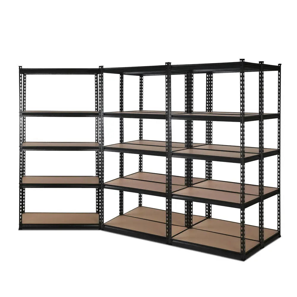 Giantz 5x1.5M Garage Shelving Warehouse Rack Pallet Racking Storage Shelve Black Chez Guru