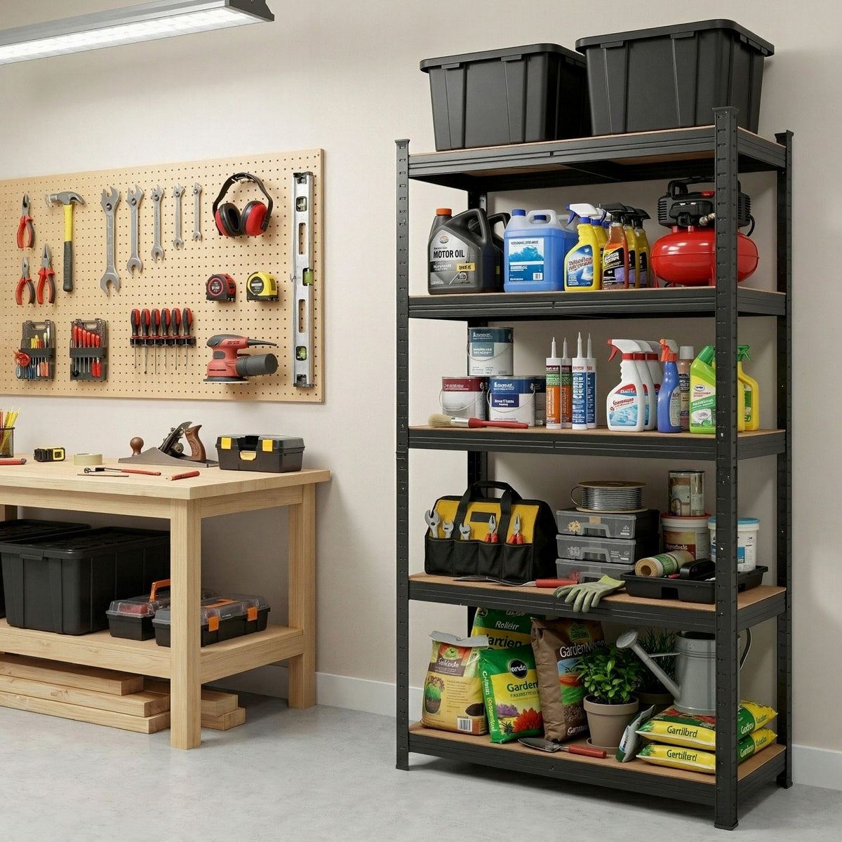 Giantz Garage Shelving 1.6X0.8m Warehouse Shelves Storage Rack Pallet Racking Black