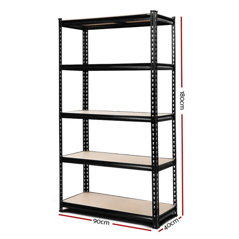 Giantz 1.8M Garage Shelving Warehouse Rack Pallet Racking Storage Shelve Black Chez Guru
