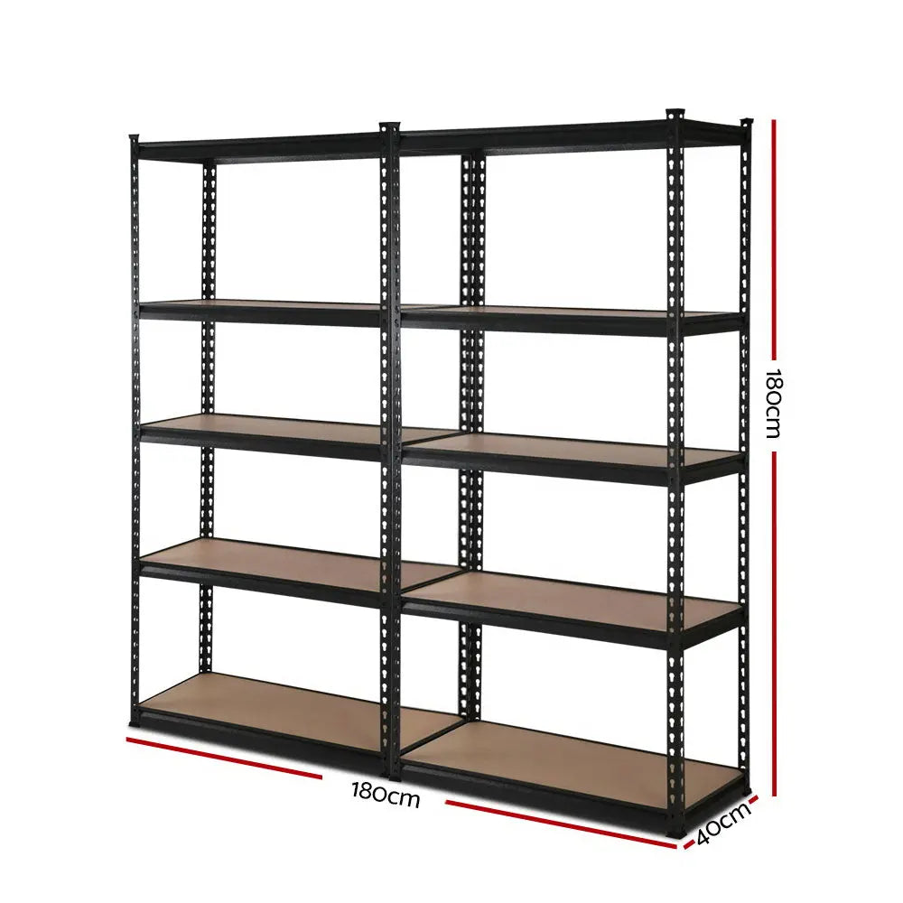 Giantz 2x1.8M Garage Shelving Warehouse Rack Pallet Racking Storage Shelve Black Chez Guru