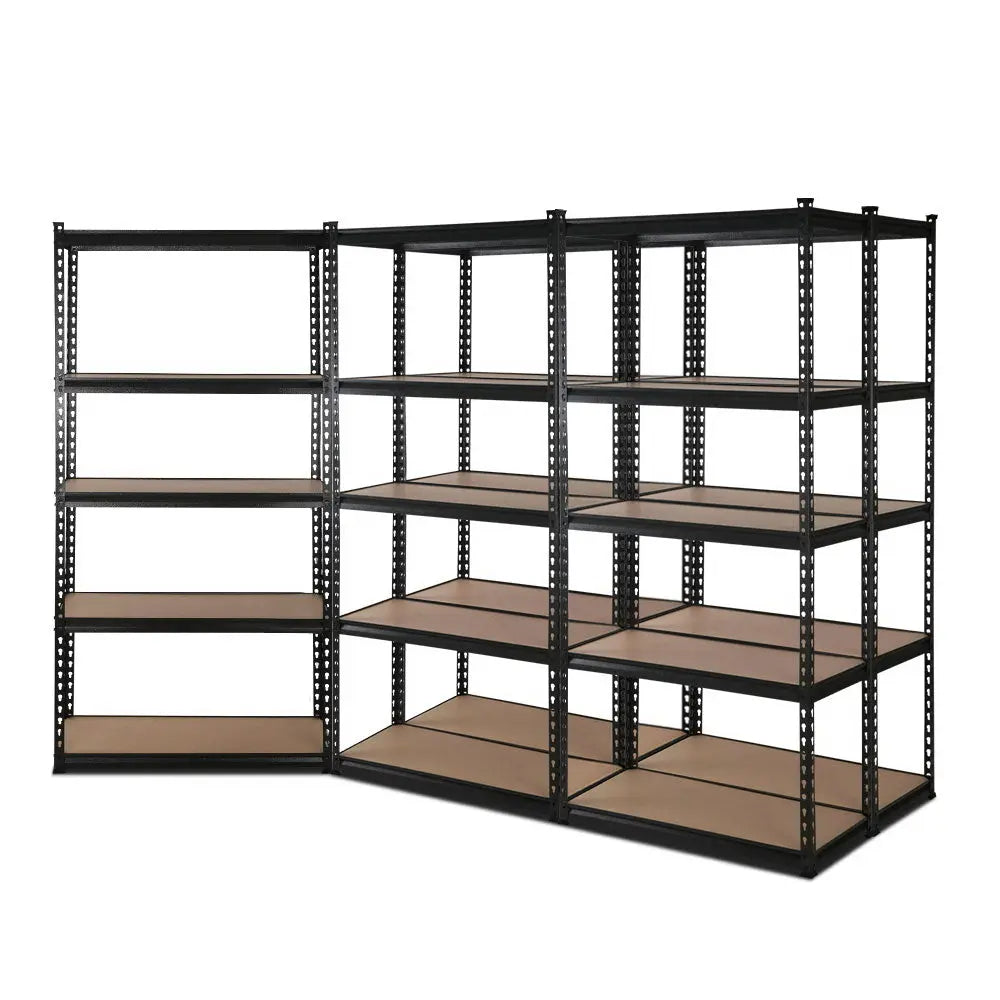 Giantz 5x1.8M Garage Shelving Warehouse Rack Pallet Racking Storage Shelve Black Chez Guru