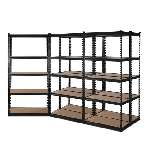 Giantz 5x1.8M Garage Shelving Warehouse Rack Pallet Racking Storage Shelve Black Chez Guru