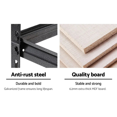 Giantz 1.8M Garage Shelving Warehouse Rack Pallet Racking Storage Shelf Charcoal Chez Guru