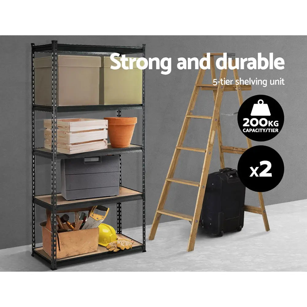 Giantz 2x1.8M Garage Shelving Warehouse Rack Pallet Racking Storage Charcoal Chez Guru