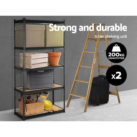Giantz 2x1.8M Garage Shelving Warehouse Rack Pallet Racking Storage Charcoal Chez Guru