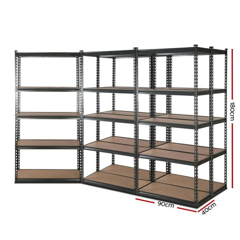 Giantz 5x1.8M Garage Shelving Warehouse Rack Pallet Racking Storage Charcoal Chez Guru