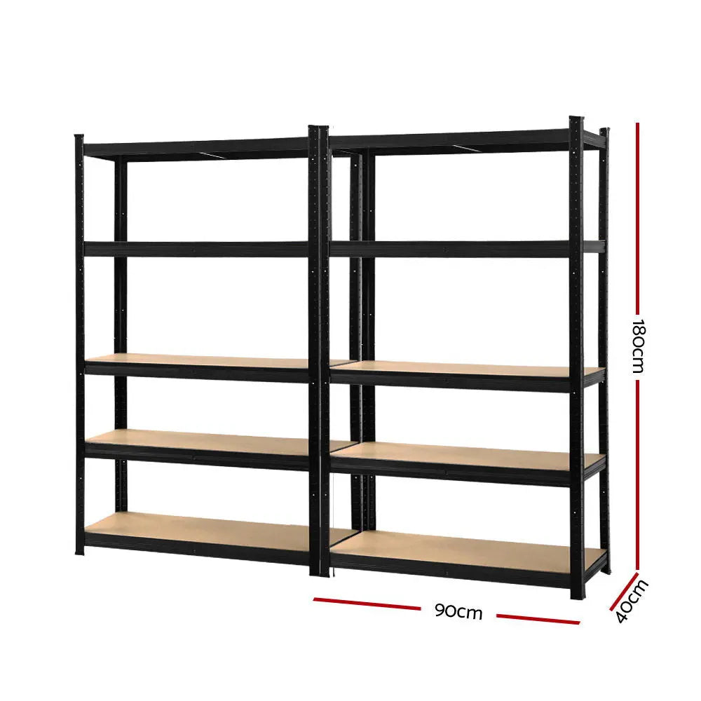 Giantz 2x1.8M Garage Shelving Warehouse Rack Pallet Racking Storage Shelf Black Chez Guru