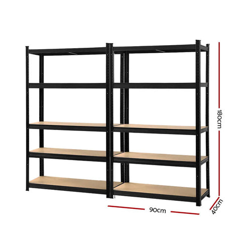 Giantz 2x1.8M Garage Shelving Warehouse Rack Pallet Racking Storage Shelf Black Chez Guru
