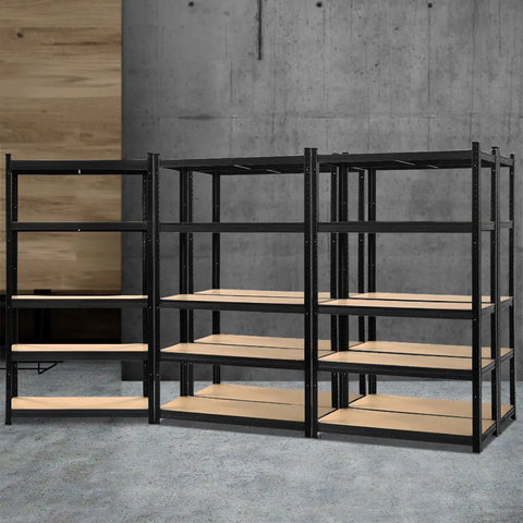 Giantz 5x1.8M Garage Shelving Warehouse Rack Pallet Racking Storage Shelf Black Chez Guru