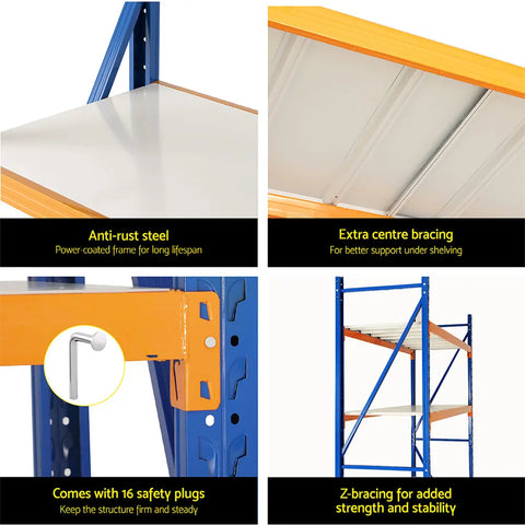 Giantz 2Mx2M Garage Shelving Warehouse Rack Pallet Racking Storage Shelf Blue Chez Guru