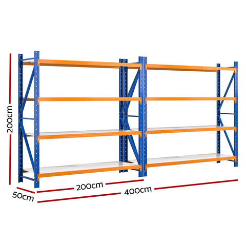 Giantz 4Mx2M Garage Shelving Warehouse Rack Chez Guru