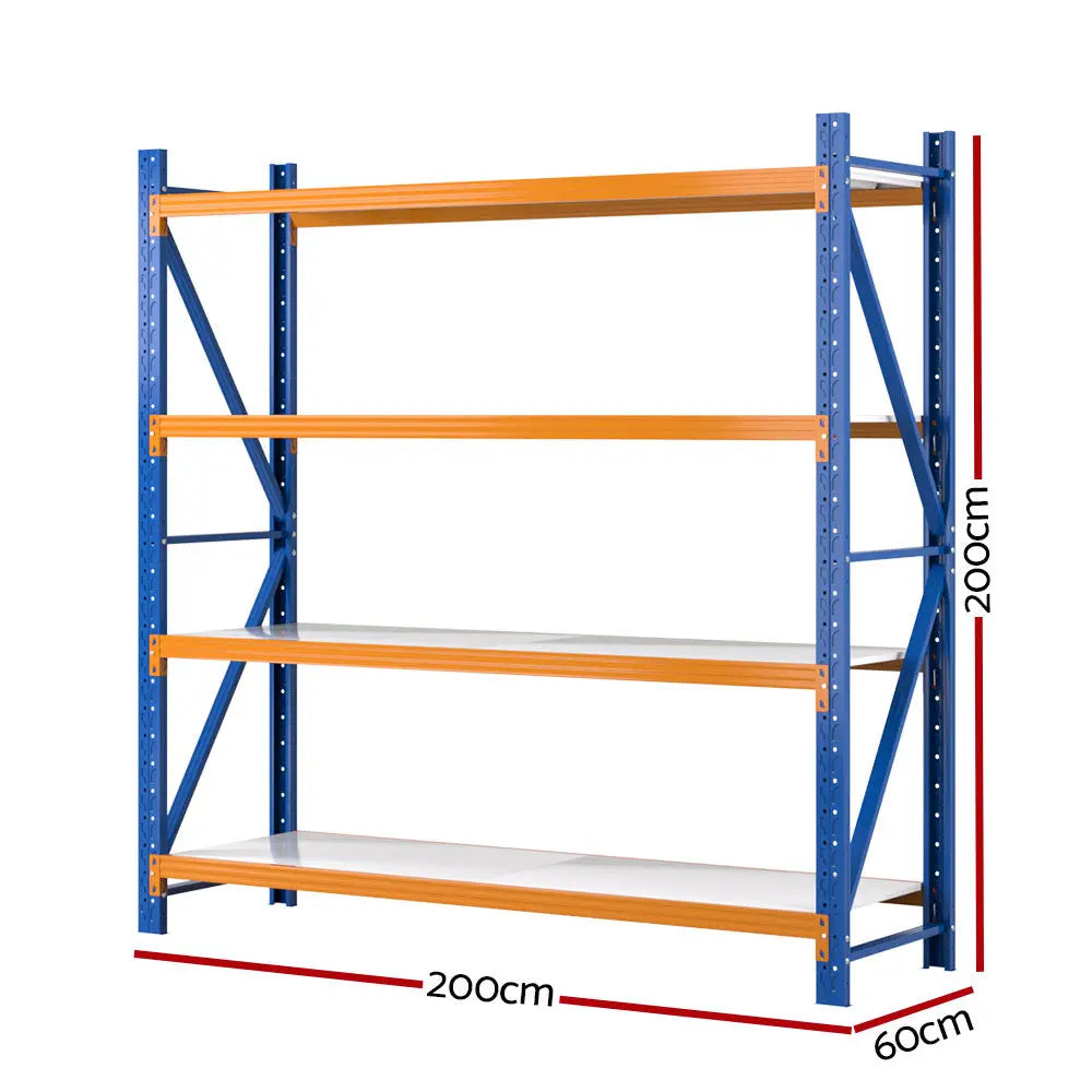 Giantz 2Mx2M Garage Shelving Warehouse Rack Pallet Racking Storage Shelf Blue Chez Guru