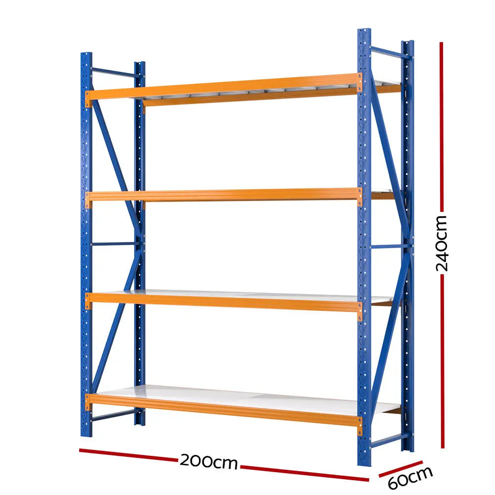 Giantz 2.4Mx2M Garage Shelving Warehouse Rack Pallet Racking Storage Shelf Blue Chez Guru