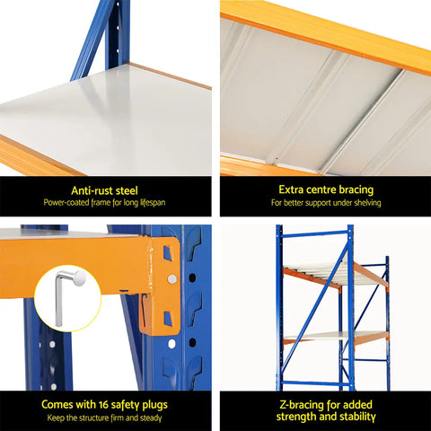 Giantz 2.4Mx2M Garage Shelving Warehouse Rack Pallet Racking Storage Shelf Blue Chez Guru