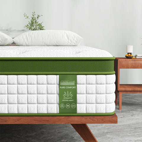 BedStory 34cm King Single Latex Hybrid Mattress Medium Firm - 5 Zone Pocket Spring Bed for Pressure Relief Motion Isolation
